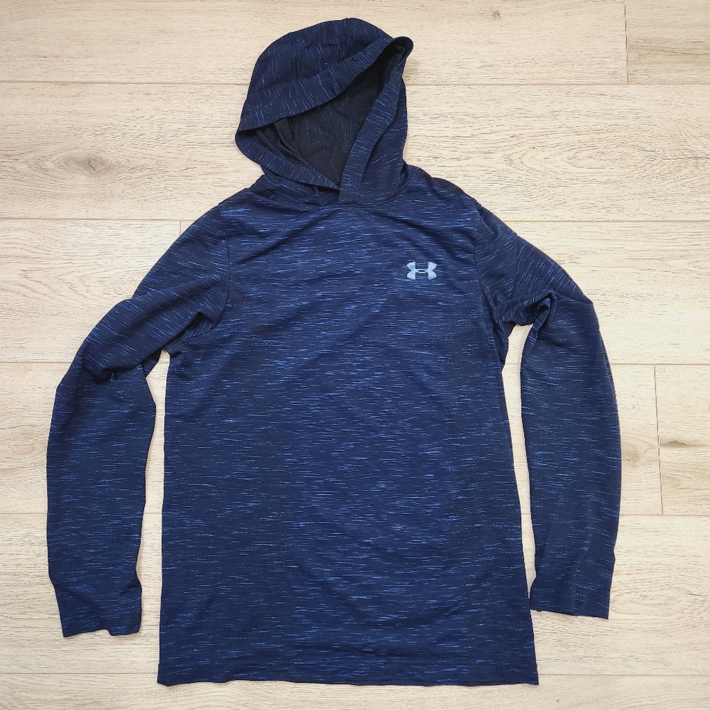 Under Armour Threadborne Lightweight Pullover Hoodie, Navy Blue Heather, MD